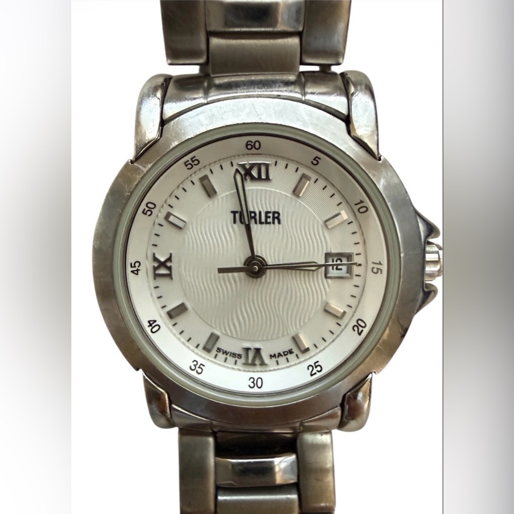 VINTAGE TURLER SWISS MADE WOMEN’S WATCH 30mm SAPPHIRE 100 M STAINLESS STEEL